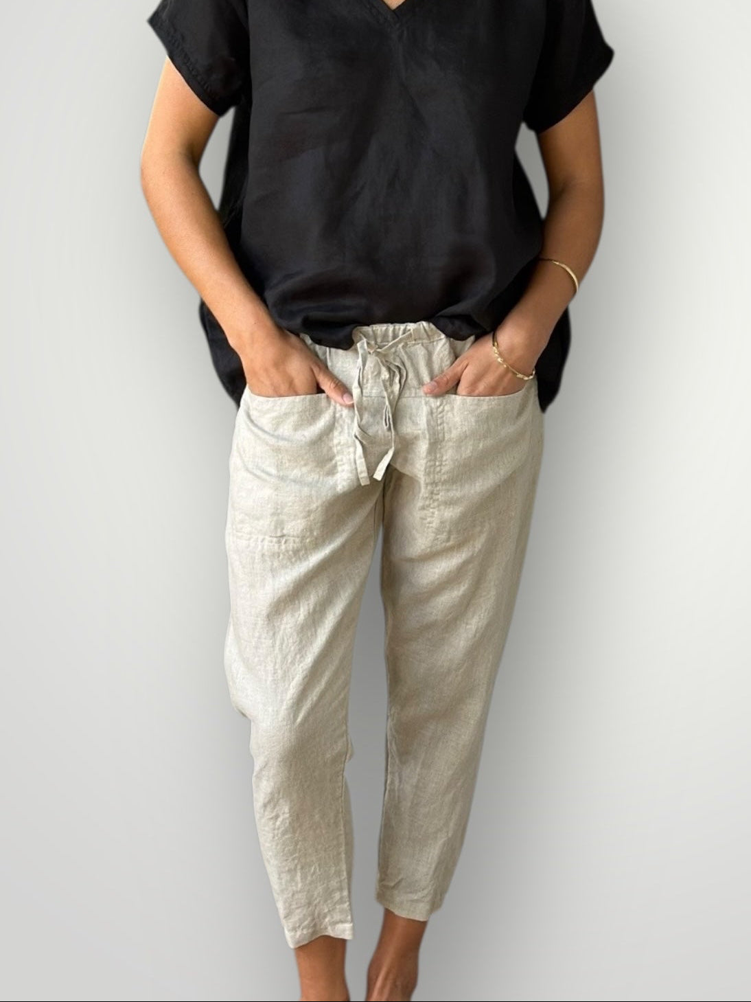 jessie pant-natural linen Apparel