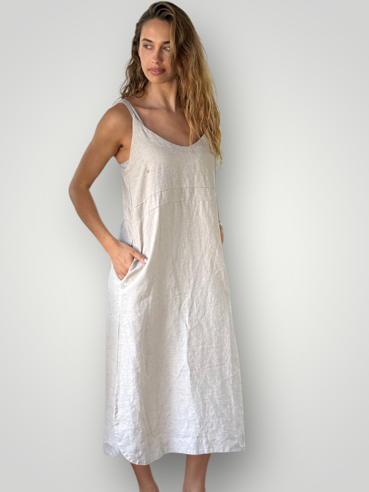 mabel dress-natural linen