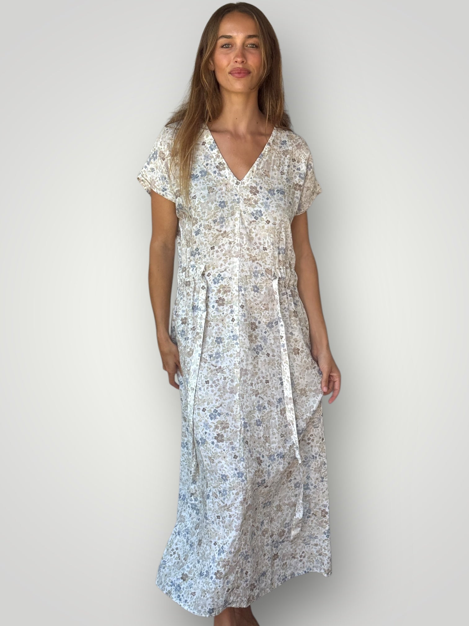 harper dress - flower patch linen Apparel