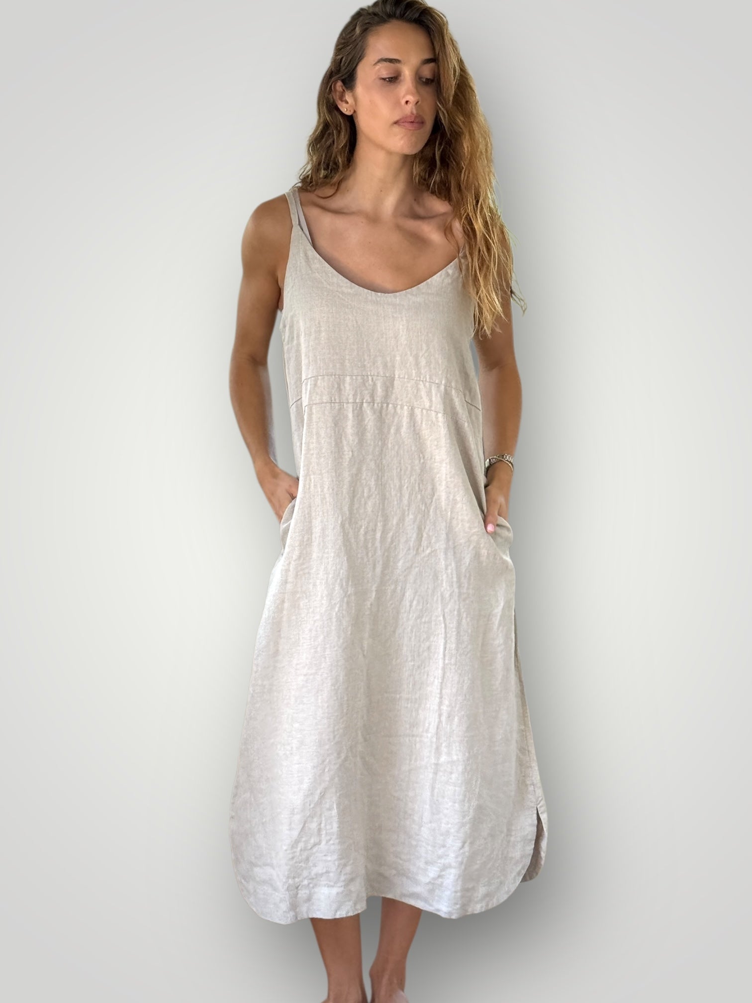 mabel dress-natural linen