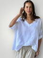lydia top - white linen Apparel