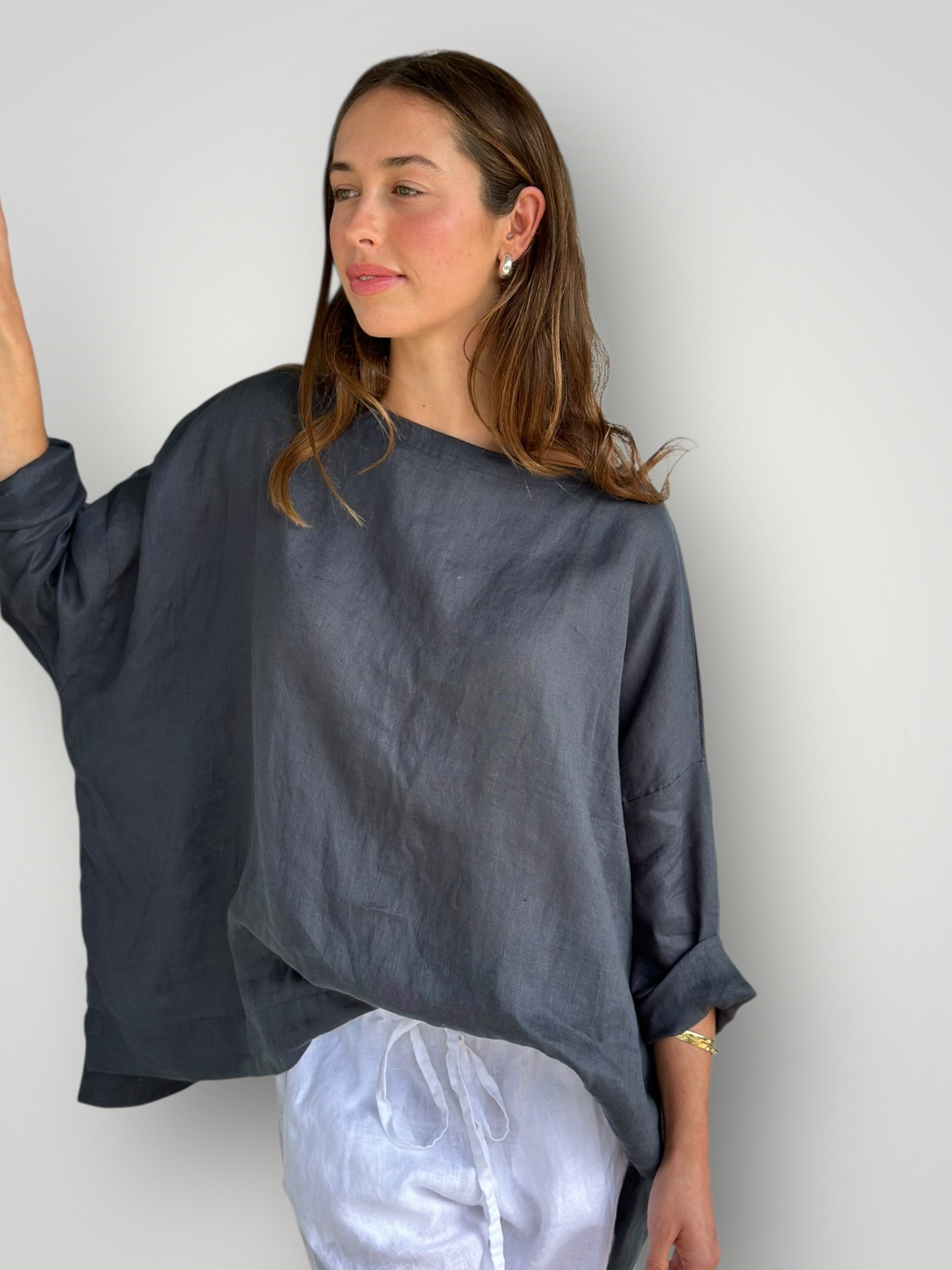 avril top-charcoal linen Apparel