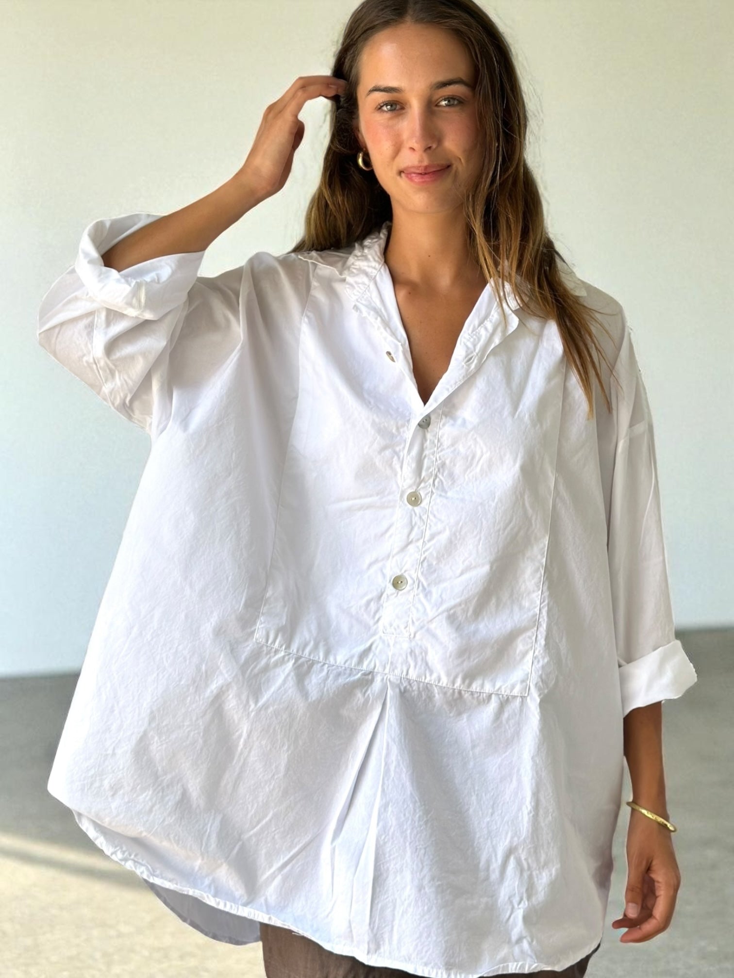megan shirt - white cotton Apparel