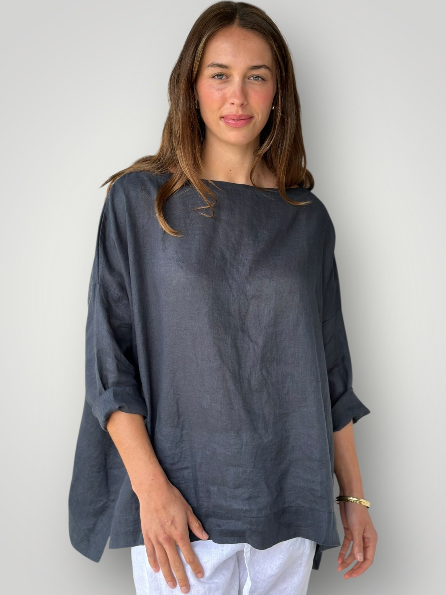 avril top-charcoal linen Apparel