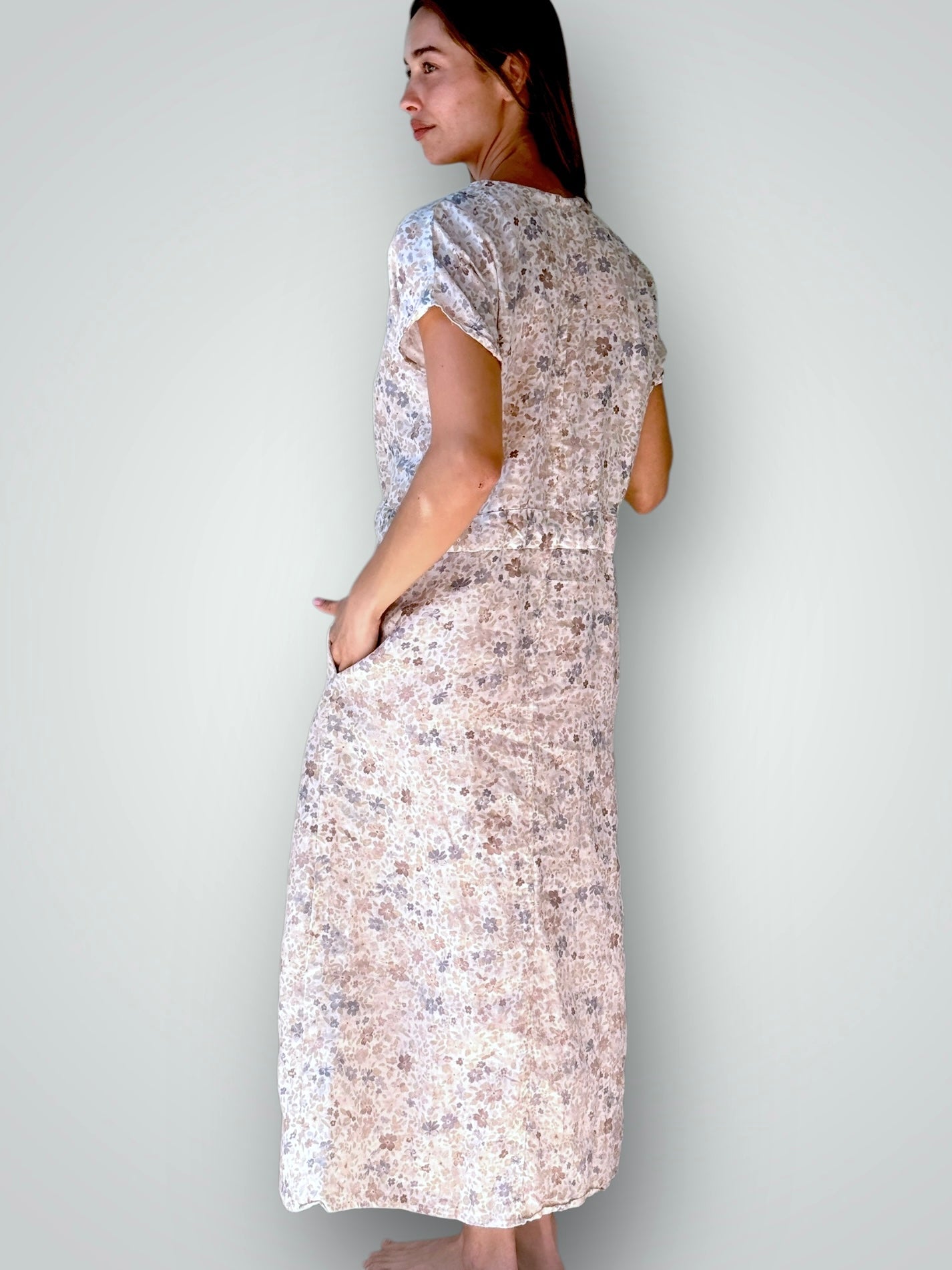 harper dress - flower patch linen Apparel