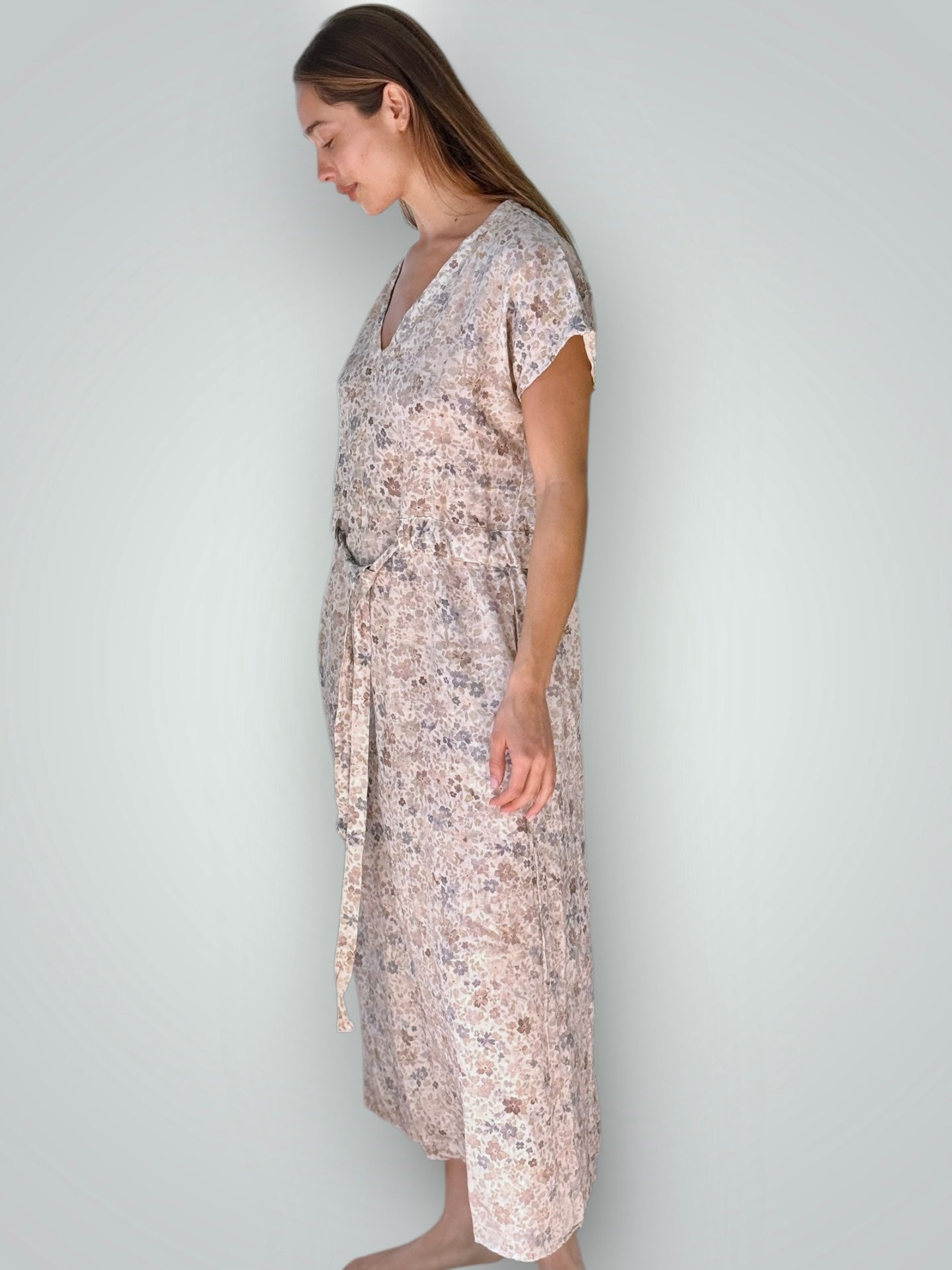 harper dress - flower patch linen Apparel