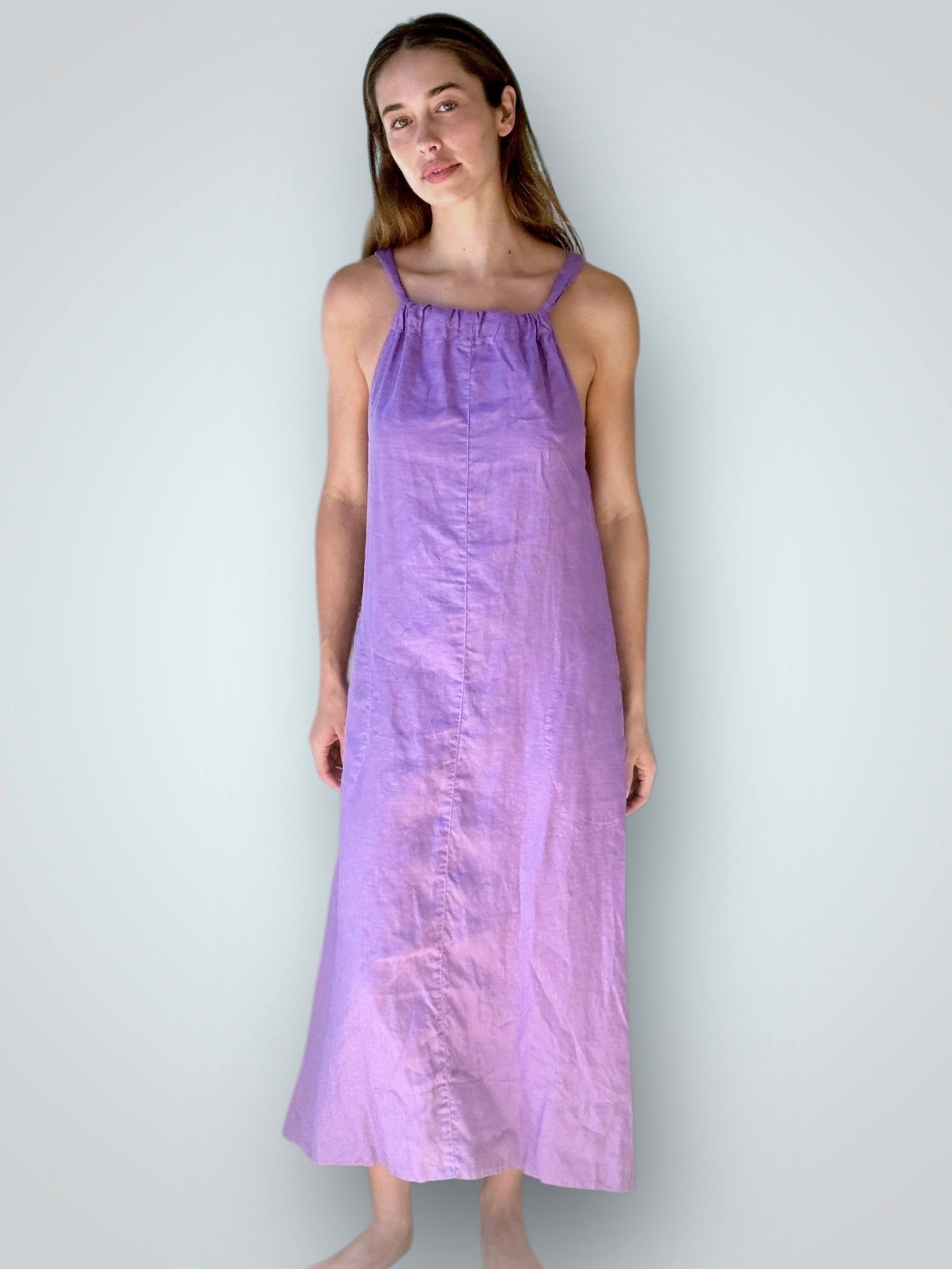 olivia dress-orchid linen