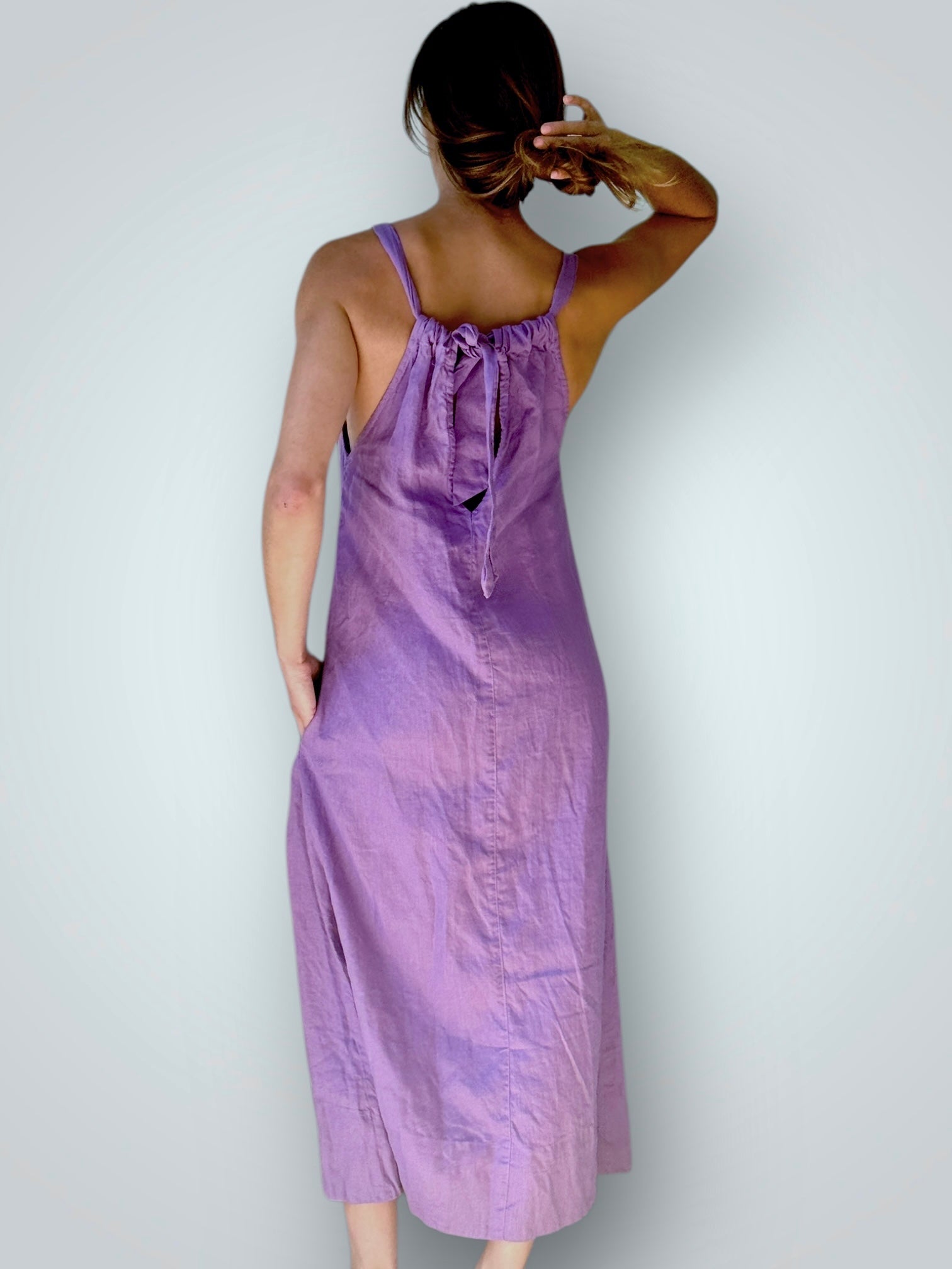 olivia dress-orchid linen