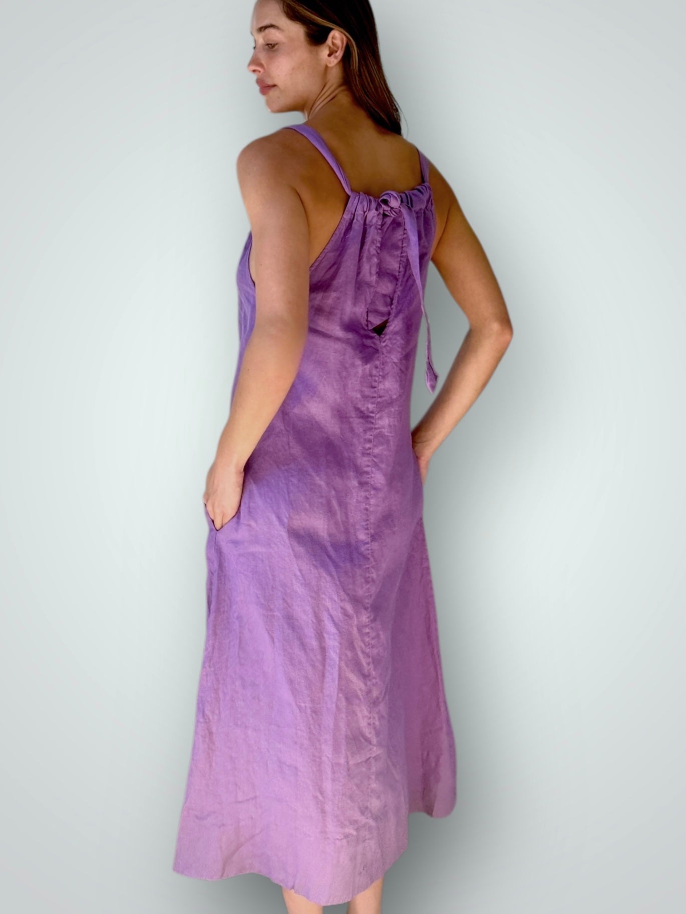 olivia dress-orchid linen
