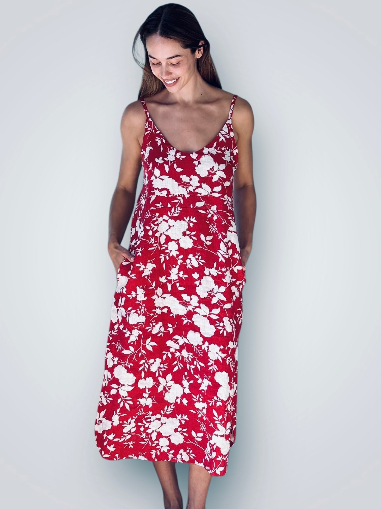 mabel dress-big red flower