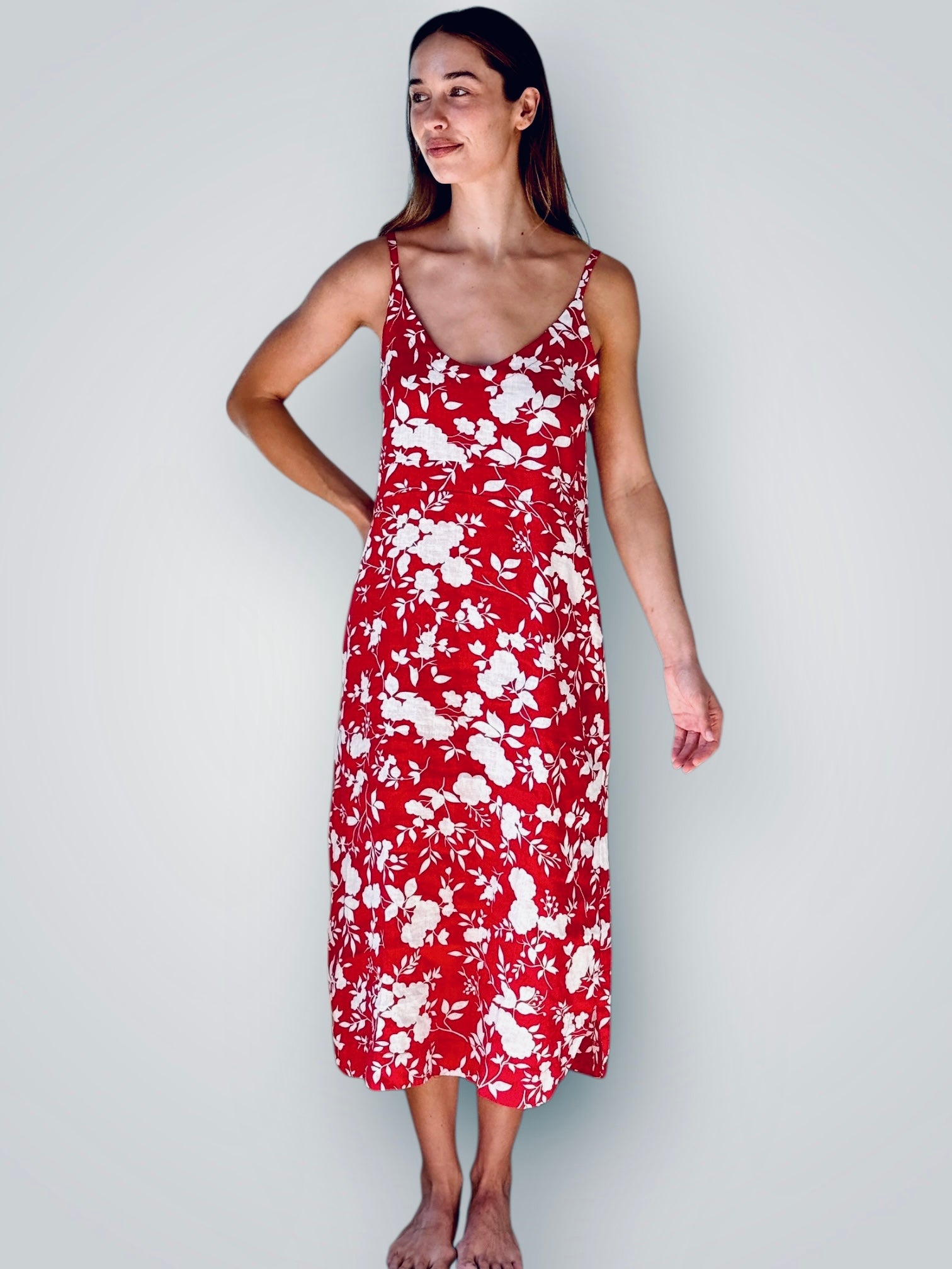 mabel dress-big red flower