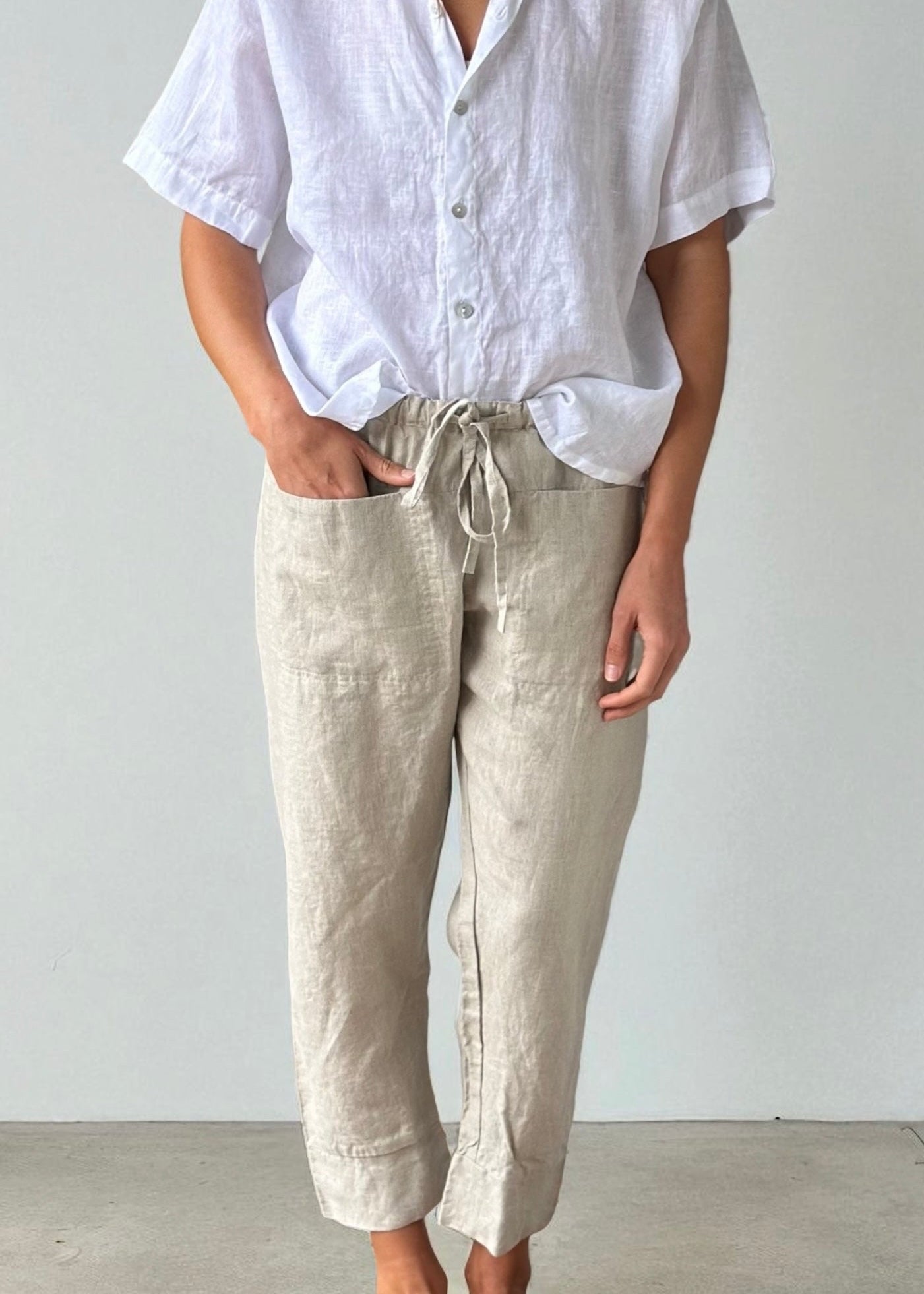 darcy pants - natural linen General