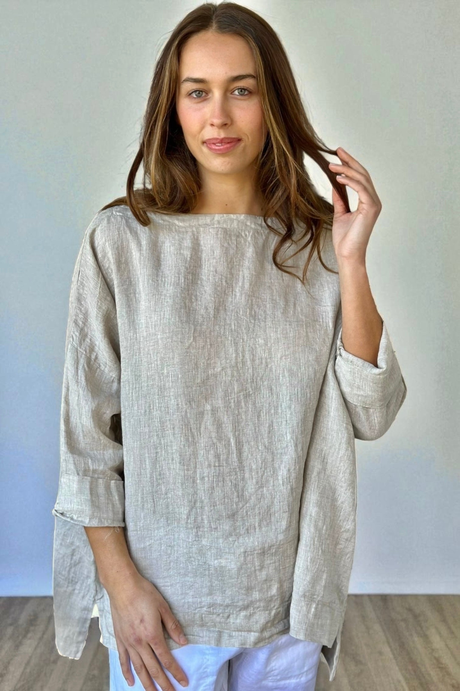 avril top - natural linen Apparel