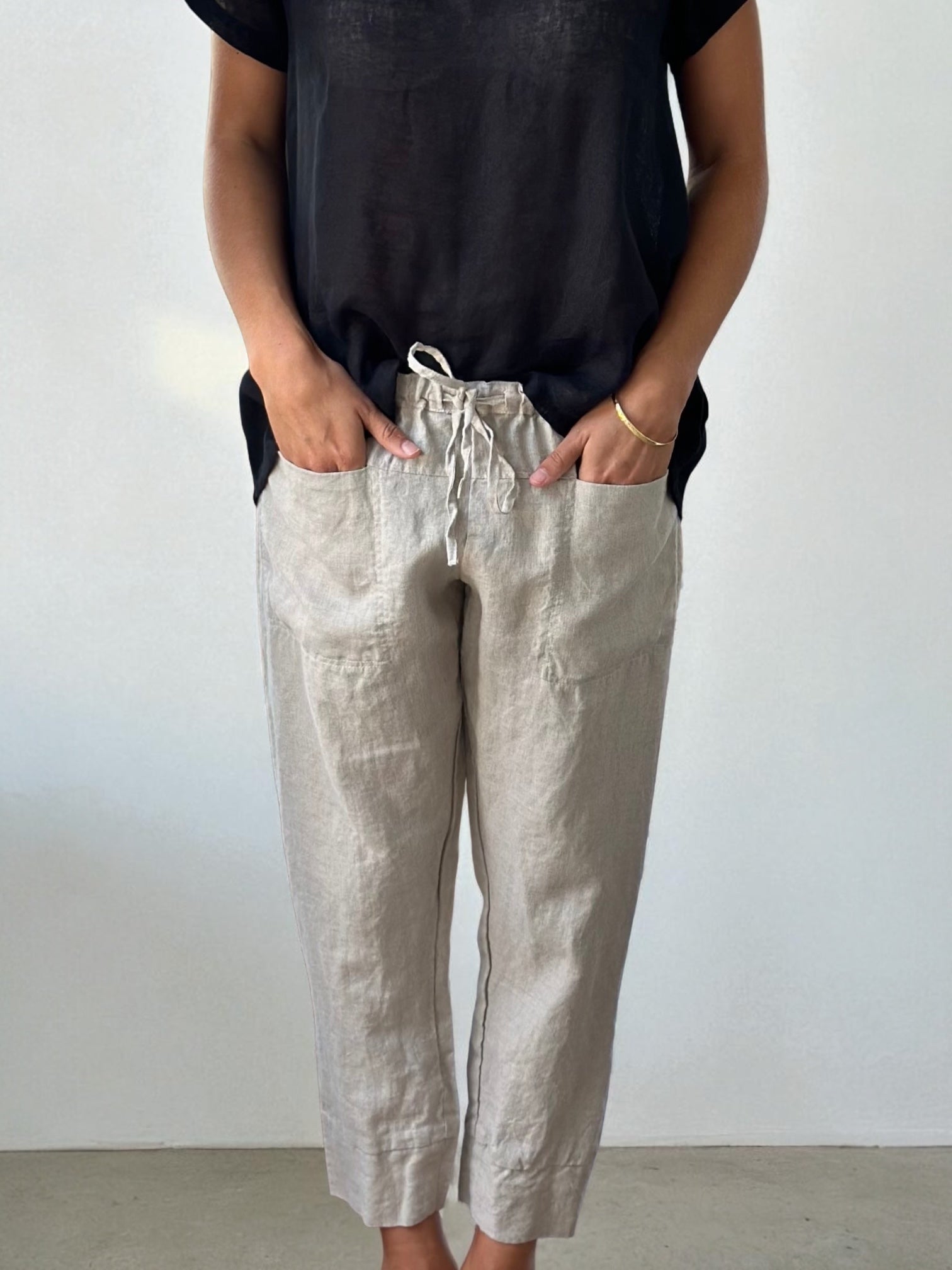 darcy pants - natural linen General