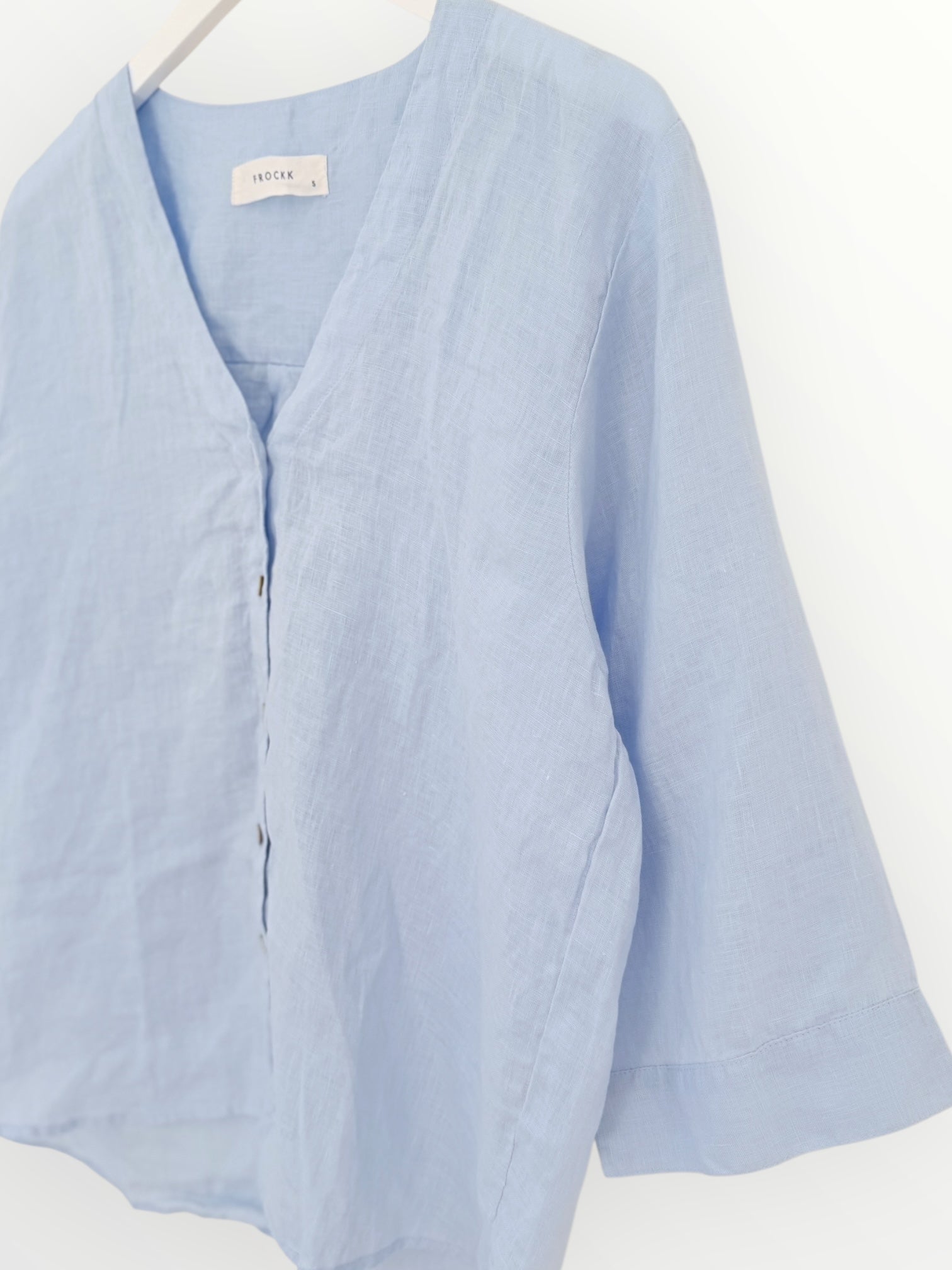 raine shirt - soft blue linen Apparel