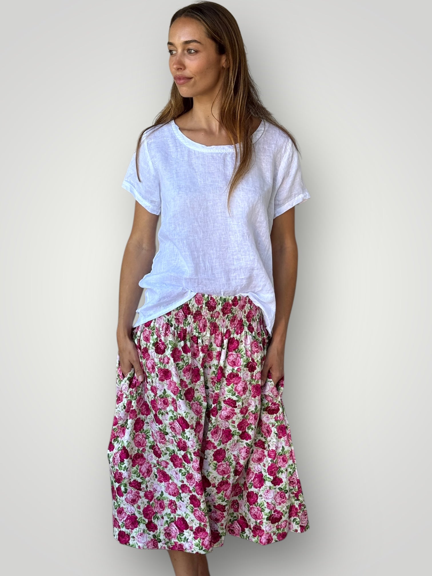 lola skirt - summer roses cotton Apparel