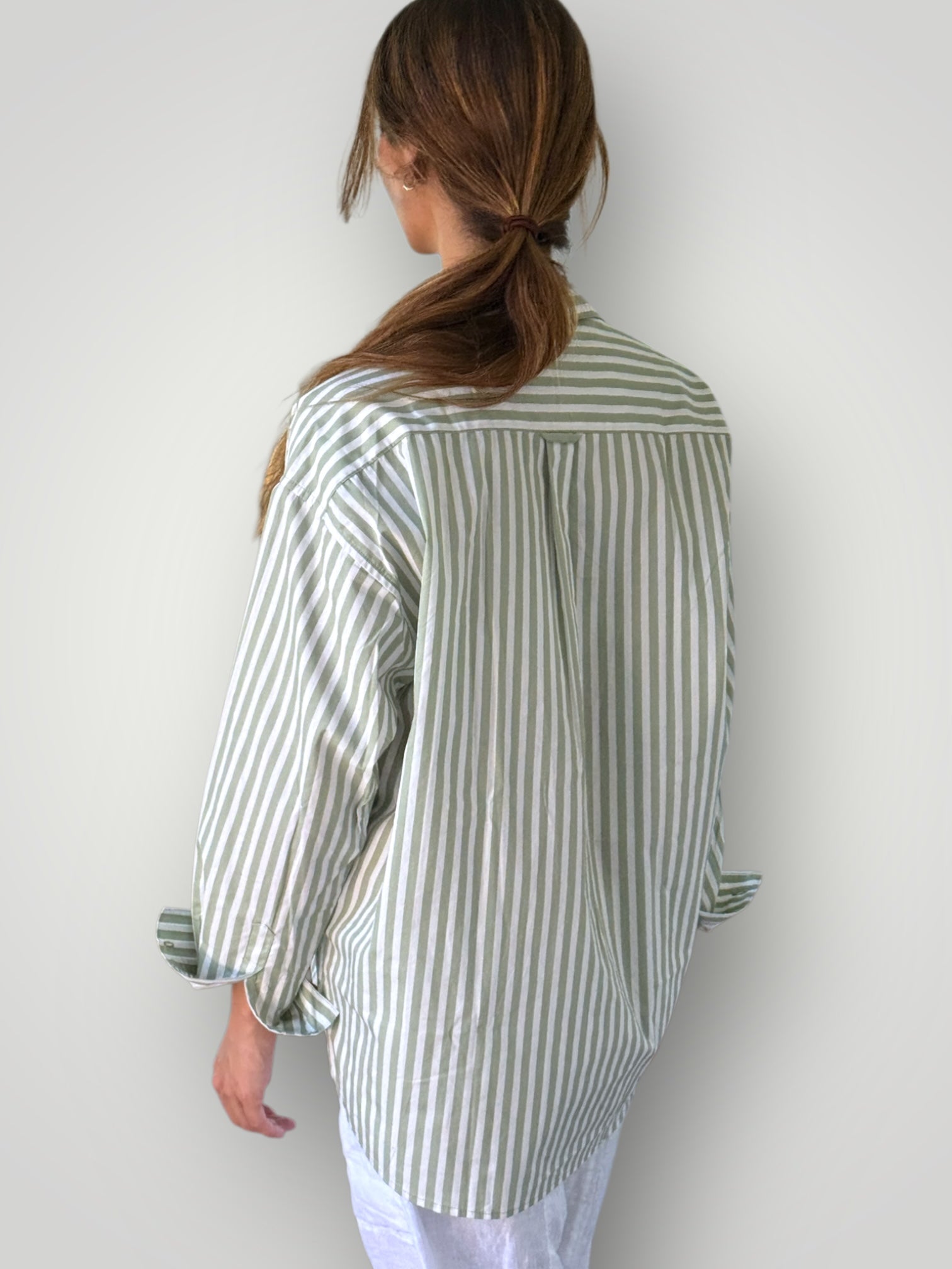 jordan shirt-sage stripe cotton
