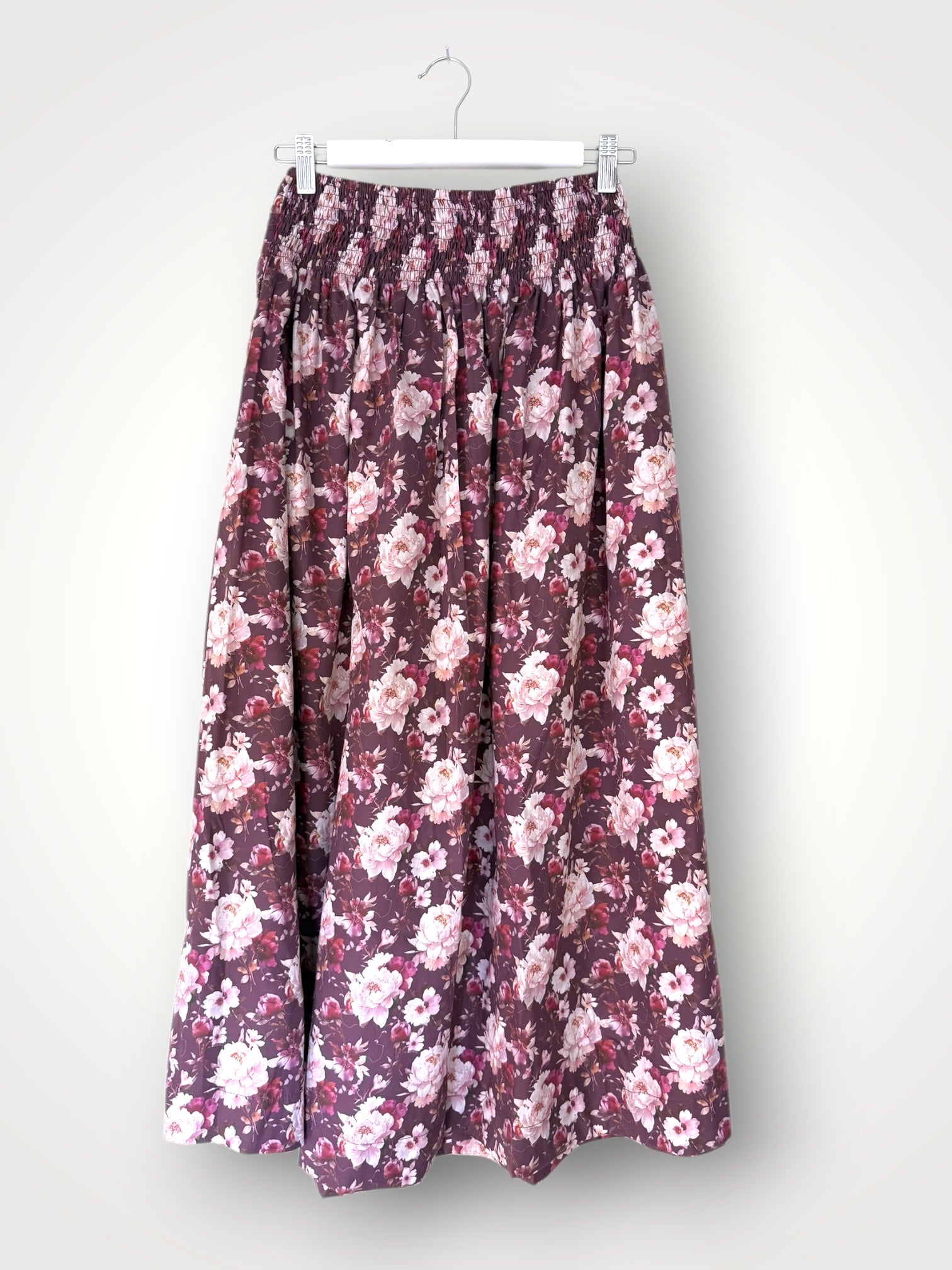 lulu skirt - merlot flower cotton Apparel