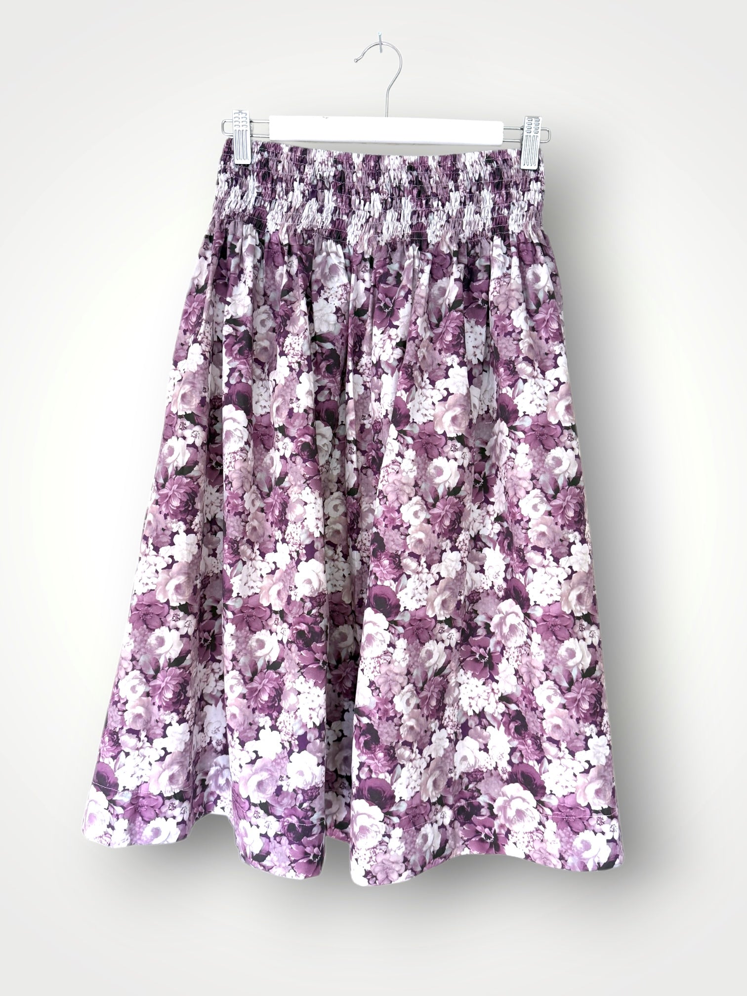 lola skirt - purple floral cotton Apparel