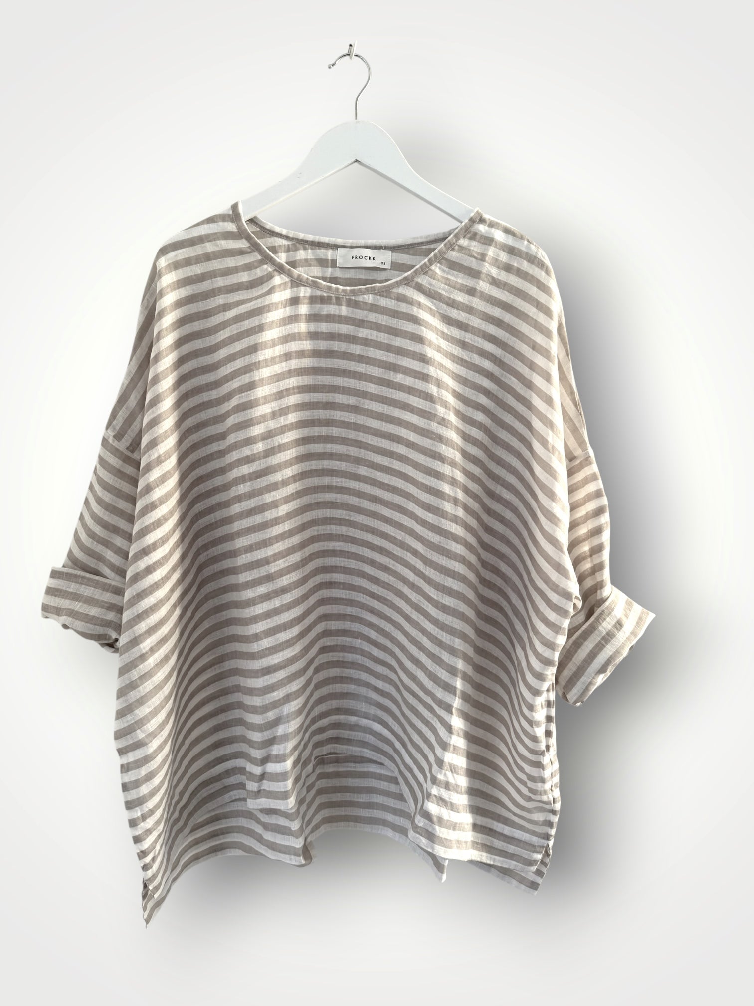 hunter top - natural stripe linen Apparel