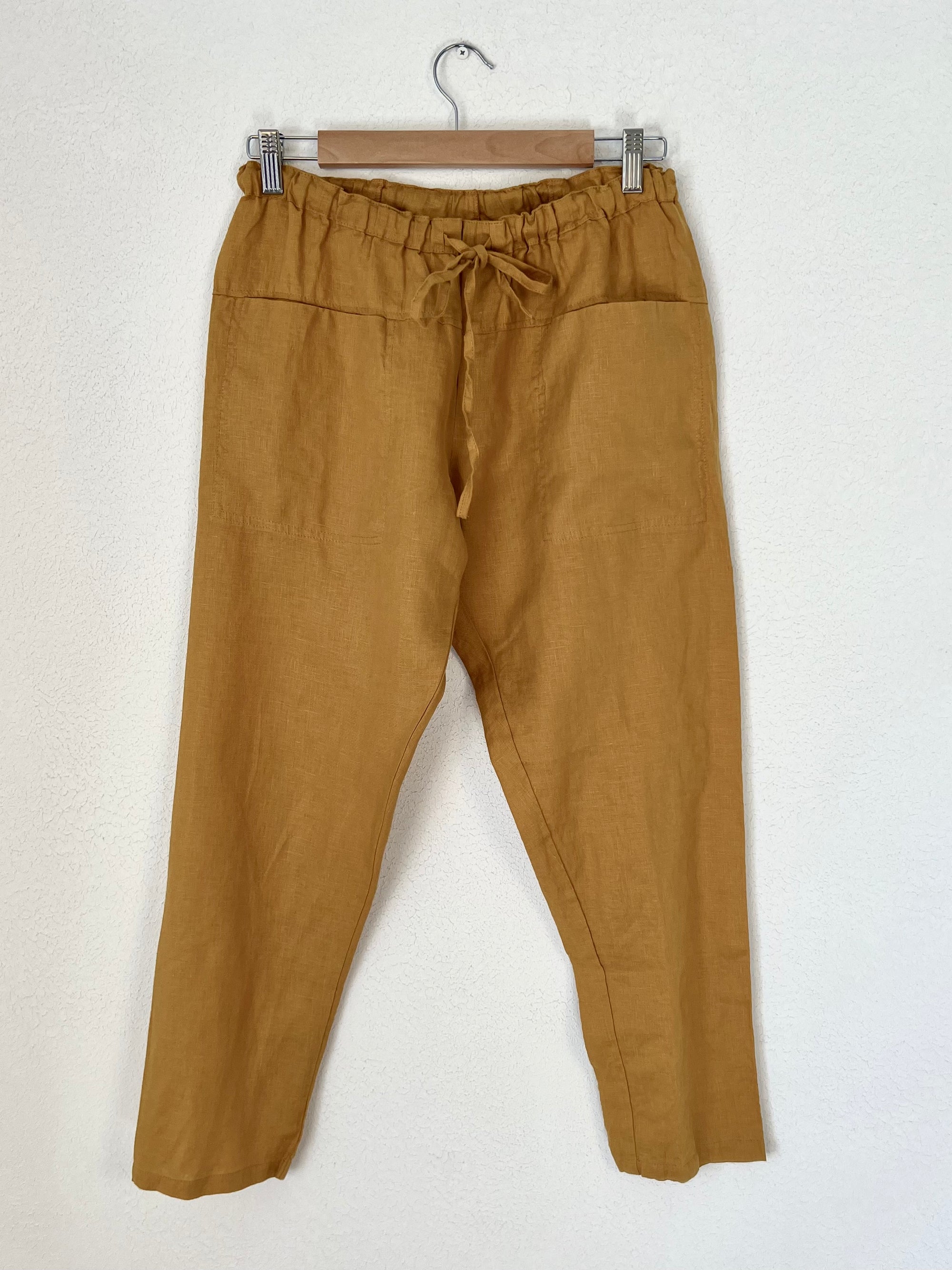 jessie pant-turmeric linen Apparel  